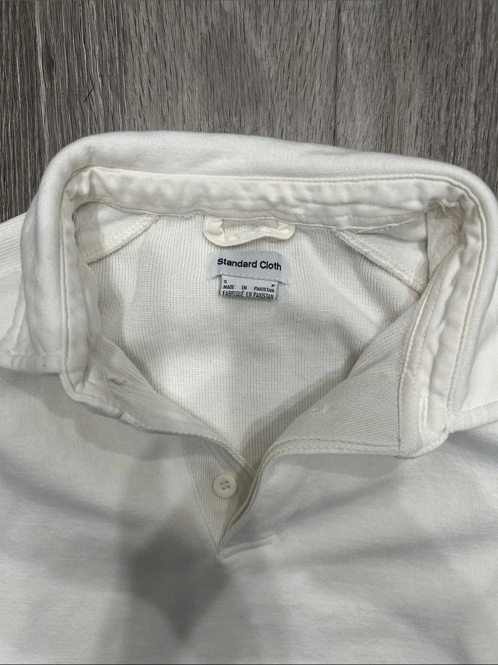 Men's V-Neck Polo Sweater in White